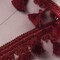 1 Yard Burgundy Braided Gimp Trim with Tassel Fringe for Upholstery and Curtains
